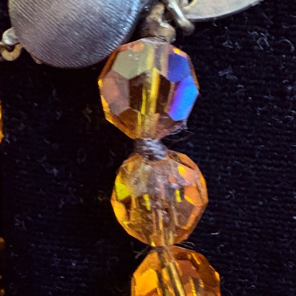 16 inches of vintage Les Bernard Amber Crystals - Picture 2 of 7